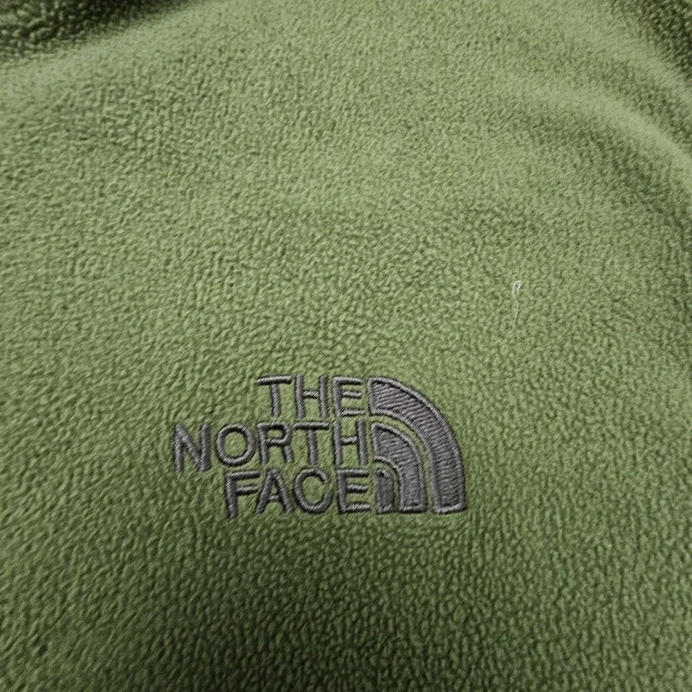 The North Face Fleece Jacket Mens 2XL Green Full Zip‎ Stand Collar Pockets TNF